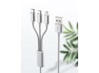 1.2m kábel USB 3v1 - Micro USB / Lightning / Type-C