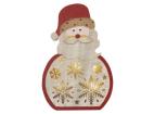 LED dekorácia drevená – Santa, 30 cm, 2x AA, vnútorná, teplá biela, časovač