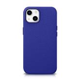 iCarer Litchi Prémiové kožené puzdro na iPhone 14 Magnetické kožené puzdro s MagSafe Dark Blue (WMI14220709-DB)