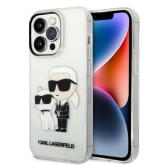 Karl Lagerfeld KLHCP14LHNKCTGT iPhone 14 Pro 6,1" transparentné tvrdé puzdro Gliter Karl&Choupette