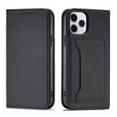 Magnetické puzdro na karty pre iPhone 12 Pro Pouch Card Wallet Card Holder Card Holder Black