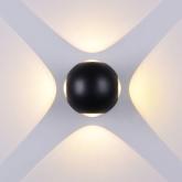 LED nástenné svetlo Round 4 Diods čierne telo 4W Neutrálna biela