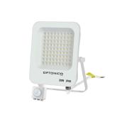 LED reflektor biele telo IP65 + PIR Sensor 50W Neutrálna biela