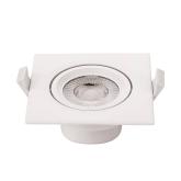 LED COB Downlight Square Rotatable 5W Teplá biela