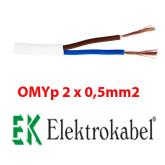 Elektrokabel OMYp 2x0,5mm2 biely 1m H03VVH2-F