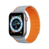 Magnetický remienok Apple Watch SE, 8, 7, 6, 5, 4, 3, 2, 1 (41, 40, 38 mm) Dux Ducis (verzia LD) - sivo-oranžový