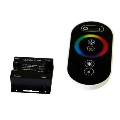 RF kontrolér LED RGB 12V 216W + diaľkové dotykové ovládanie Black