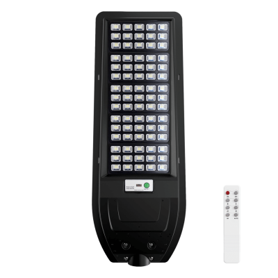 VIA LED solárne pouličné osvetlenie IP65 200W 6000K čierne Senzor pohybu a súmraku + diaľkové ovládanie Eko-Light