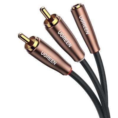 Ugreen audio kábel 3,5 mm mini jack (samica) - 2RCA (samec) 1 m hnedý (AV198 50130)