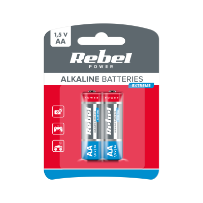 Alkalické batérie REBEL EXTREME LR06 2ks/bl.